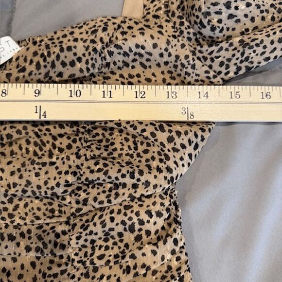 Astr The Label Colima Top Taupe Black Animal Leopard Print Elastic Back Size XS - Picture 10 of 12